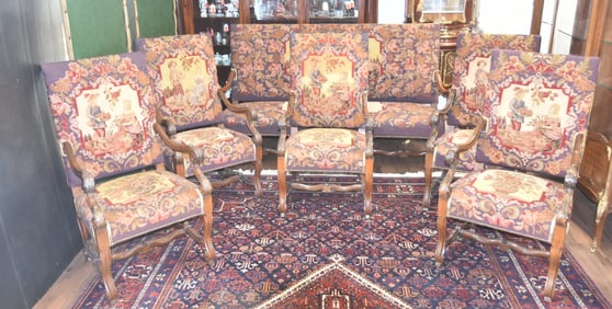 (6)pc FRENCH LXV TAPESTRY SALON SUITE