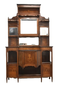 EDWARDIAN INLAID ROSEWOOD ETAGERE CABINET