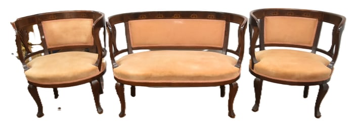(3)pc GEORGIAN STYLE PARLOR SET