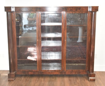 LARGE EMPIRE MAHOGANY BOOKCASE