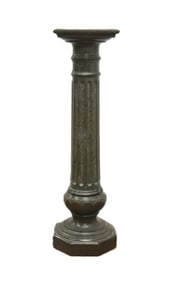 ANTIQUE GREEN MARBLE PEDESTAL
