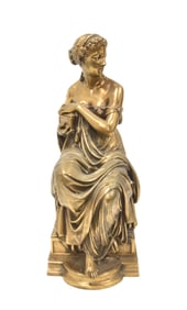 EUGENE AIZELIN , BRONZE SEATED PANDORA