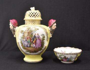 AUGUSTUS REX GINGER JAR & MEISSEN BOWL