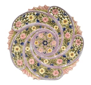 LARGE RETICULATED SZOLNAY ART NOUVEAU CHARGER