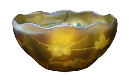 LCT TIFFANY FAVRILE LEAF & VINE BOWL