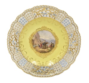 ANTIQUE MEISSEN OPEN WORK PLATE