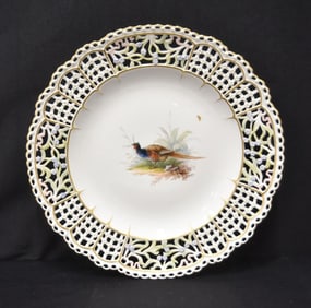 MEISSEN PORCELAIN OPEN WORK PHEASANT PLATE