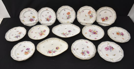 (16) RETICULATED KPM PORCELAIN PLATES & BOWLS