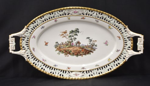 LARGE KPM PORCELAIN RETICULATED PLATTER