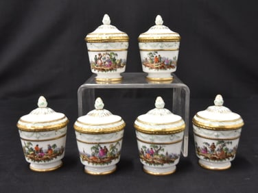 (6) KPM BERLIN CREME POTS