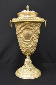 LARGE STEIFF STERLING FLORAL REPOUSSE GOLF TROPHY