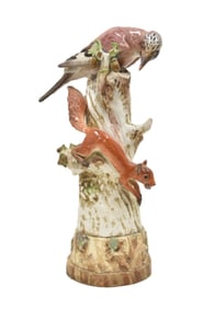 LARGE MEISSEN MODEL OF JAY & SQUIRREL , # 1128