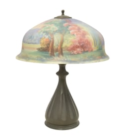 REVERSE PAINTED GLASS TABLE LAMP