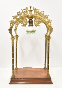 FRENCH STYLE BRONZE & WOOD SHRINE DISPLAY CABINET