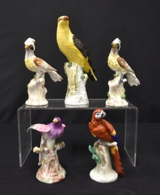 (5) GERMAN & FRENCH PORCELAIN BIRDS / FIGURE