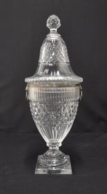 GEORGIAN STYLE CUT GLASS COVERED SWEET MEAT JAR