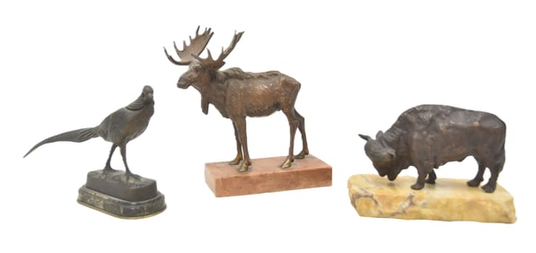 (3) ANIMALIER BRONZE MODELS