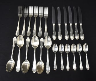 POLISH 800 SILVER FLATWARE SET FOR (6)
