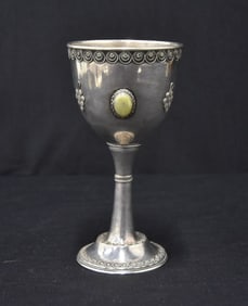 JUDAICA STERLING SILVER KIDDUSH CUP CHALICE