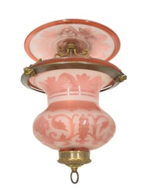ART DECO ACID ETCHED GLASS HANGING FIXTURE