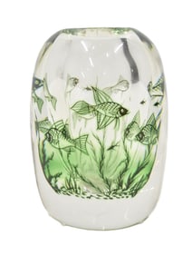 EDWARD HALD FOR ORREFORS FISH GRAAL VASE