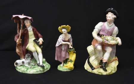 (3) ANTIQUE ROYAL VIENNA PORCELAIN FIGURES