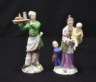 (2) MEISSEN PORCELAIN FIGURINES