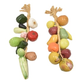 (Pr) PORCELAIN KITCHEN FRUIT HANGERS