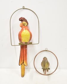 (2) SERGIO BUSTAMANTE STYLE PERCHED BIRDS
