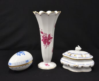 (3) HEREND PORCELAIN GROUPING