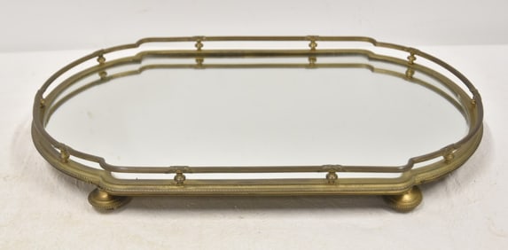 FRENCH BRONZE MIRRORED VANITY TRAY