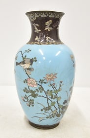ANTIQUE CHINESE CLOISONNE VASE WITH BIRDS