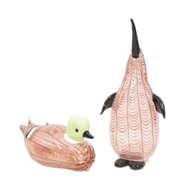 (2) LARGE MURANO GLASS ANIMALS