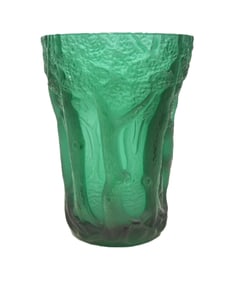 BAROLAC GREEN GLASS FOREST VASE