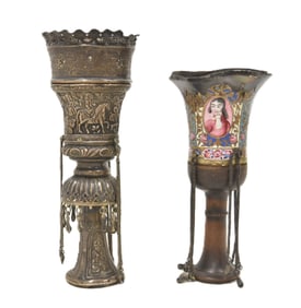 (2) ANTIQUE PERSIAN HOOKAH TOPS