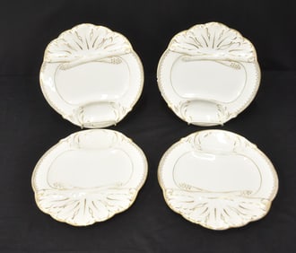(4) D & C LIMOGES ASPARAGUS PLATES
