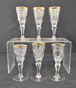 (6) GERMAN 18th- 19th STEMWARE GLASSES