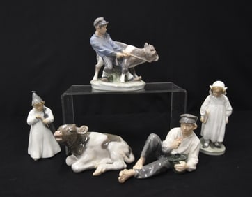 (5) ROYAL COPENHAGEN PORCELAIN FIGURINES