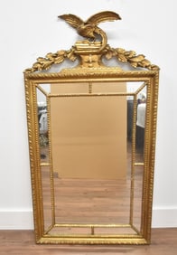 GILDED MIRROR WITH EAGLE & GARLAND