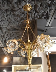 FRENCH BRONZE 6-ARM CHANDELIER