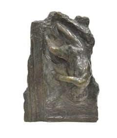 AFTER AUGUST RODIN , BRONZE STUDY OF BODY FALLING