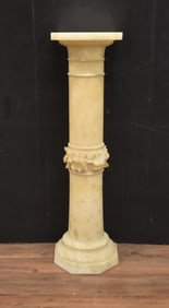 ANTIQUE ALABASTER PEDESTAL