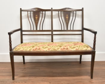 ANTIQUE INLAID EDWARDIAN SETTEE