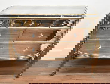 HOLLYWOOD REGENCY MIRRORED COMMODE