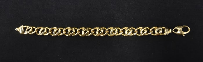 14kt CURB LINK BRACELET - 8" ; 22grams