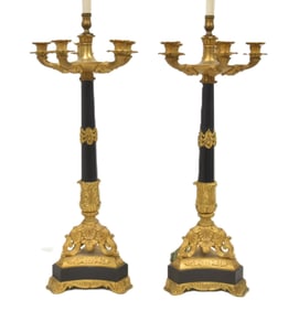 (Pr) FRENCH EMPIRE STYLE CANDELABRA LAMPS