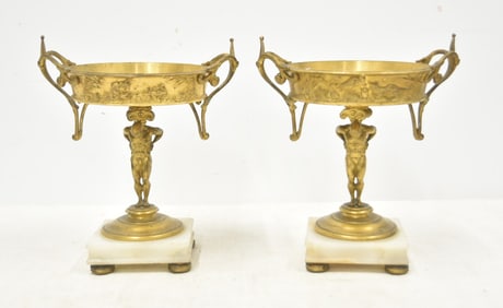 (Pr) BRONZE & ONYX CLASSICAL STYLE TAZZA