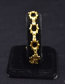 ITALY 18kt GOLD BARBED CHAIN BRACELET - 10.7grams