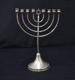 STERLING SILVER HANUKKAH LAMP MENORAH
