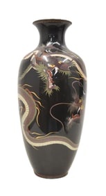 VERY LARGE CLOISONNE DRAGON VASE